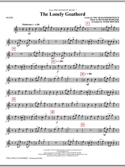 The Lonely Goatherd - Flute | Sheet Music Direct