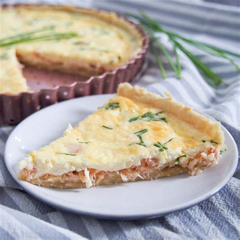 Smoked salmon quiche - Caroline's Cooking