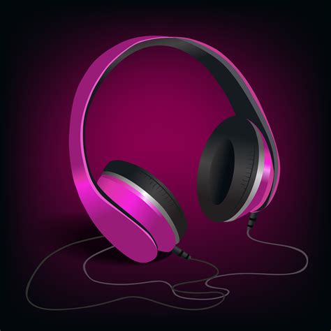 Pink headphones on purple background 460585 Vector Art at Vecteezy