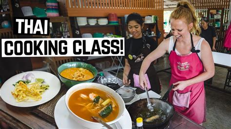 THAI FOOD COOKING CLASS! - Tom Yum, Khao Soi, Hot Basil and MORE ...