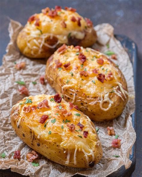 Stuffed Jacket Potato with Cheese and Bacon - Hillfarm Oils