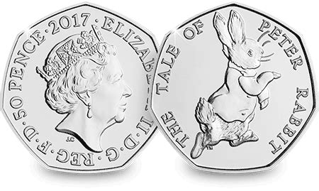 UK 2017 Peter Rabbit 50p coin in BU Quality