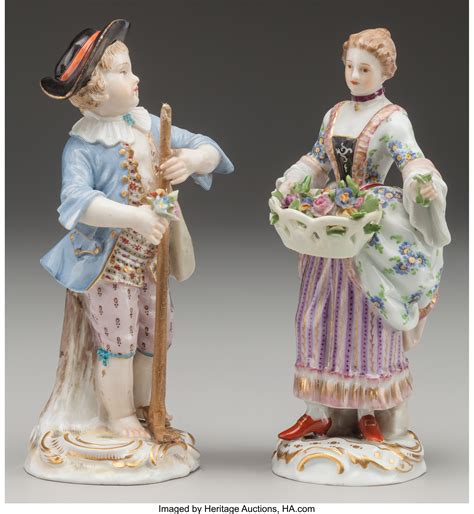 TWO MEISSEN PORCELAIN FIGURES, Meissen, Germany, circa 1915. Marks ...