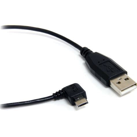 Startech 3 ft Micro USB Cable - A to Right Angle Micro B - Type A Male ...