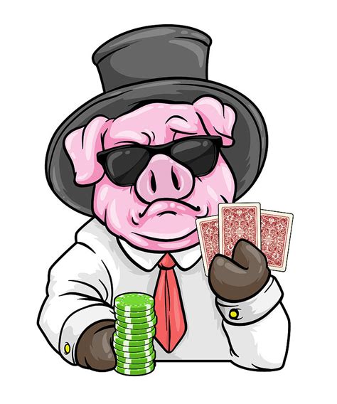 Pig at Poker with Poker cards Painting by Markus Schnabel - Fine Art America