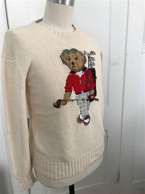 Vintage Ralph Lauren Polo Bear Sweater Golf Bear - Etsy