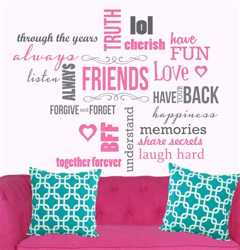 Vinyl Wall Decal Inspirational words *FRIENDS*. Perfect for a teenage girl's room. Available for ...