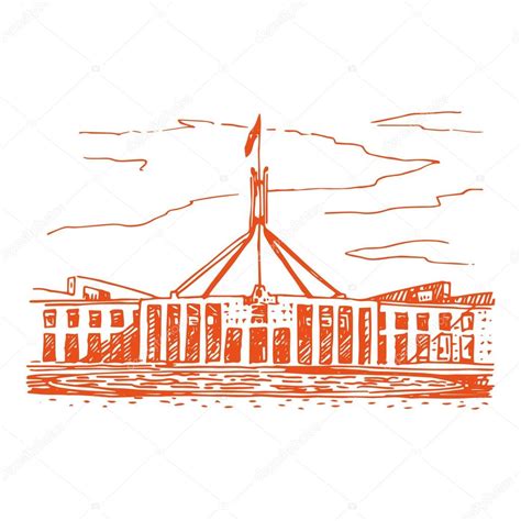 Parliament House in the Canberra, ACT, Australia. — Stock Vector © lookus #94197430