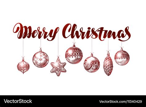 Merry christmas banner vintage xmas decoration Vector Image