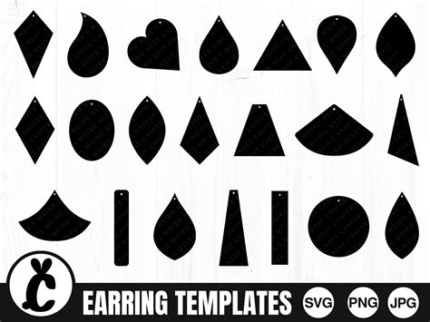 Simple Earring Templates SVG PNG Commercial Use Earring - Etsy