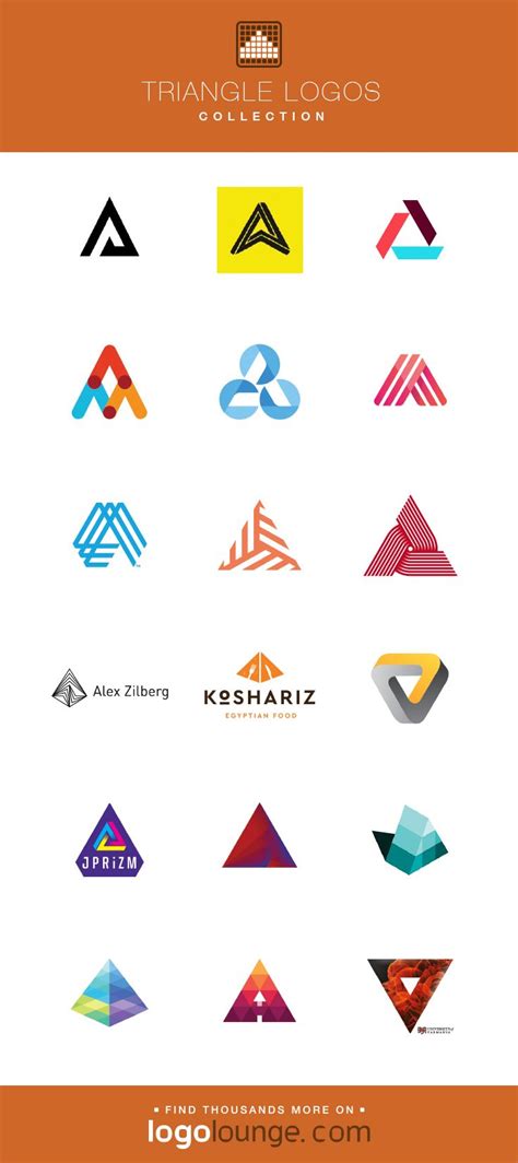 Logo Collection : Triangle vector logo designs. Geometry, shape, three ...