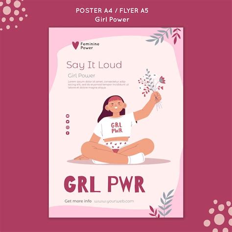 Free PSD | Girl power poster template