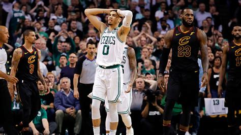 Watch Jayson Tatum, LeBron James Embrace After Cavs Top Celtics In Game ...