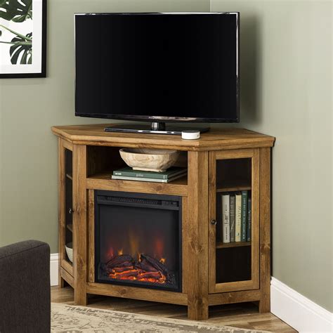 Walker Edison Barnwood Corner Fireplace TV Stand for TVs up to 50" - Walmart.com