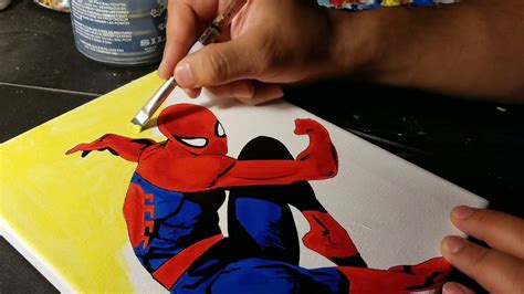 Spider-Man Acrylic Painting - YouTube