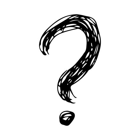 Hand drawn question mark symbol. Black sketch question mark symbol on white background. 16593895 ...