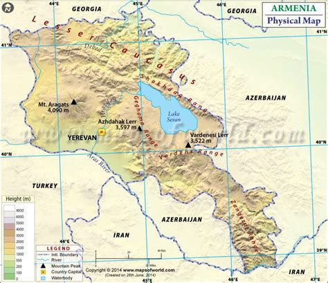 Physical Map of Armenia