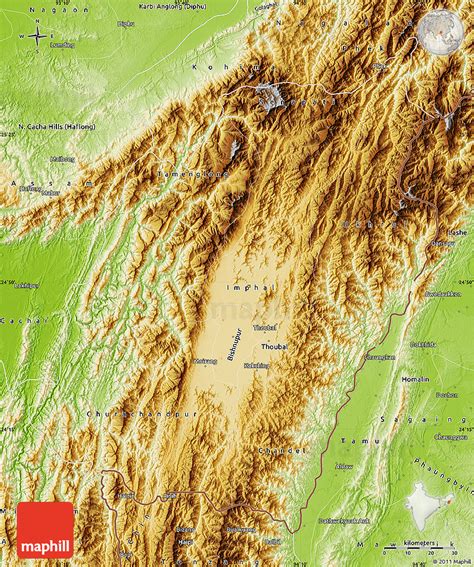 Physical Map of Manipur