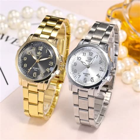 luxury Watch Women Quartz Watches Fashion Stainless Steel Band Analog ...