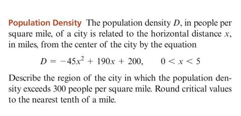 Solved Population Density The population density D, in | Chegg.com