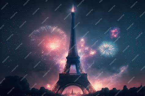 Premium Photo | Eiffel tower in paris with fireworks