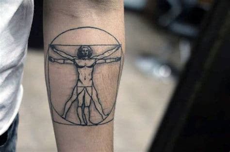 50 Vitruvian Man Tattoo Designs For Men - Da Vinci Ink Ideas