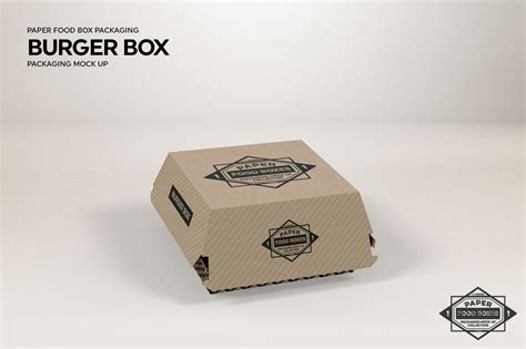 Burger Box Packaging MockUp By INC Design Studio | TheHungryJPEG.com