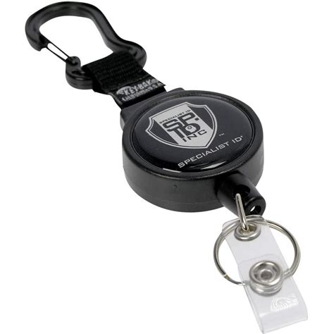 5 Pack - Heavy Duty Badge Reel with Badge Holder & Key Ring - Carabiner Retractable Keychain ...