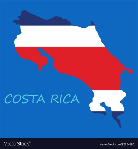 Costa rica flag map Royalty Free Vector Image - VectorStock