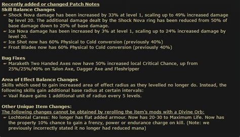 Patch notes updated : r/pathofexile