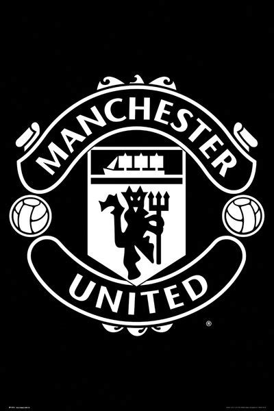 Manchester United Crest Black — Poster Plus