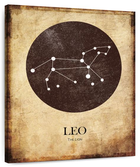 Vintage Leo Constellation Wall Art | Digital Art