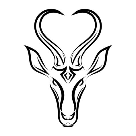 Line art vector of springbok head. Suitable for use as decoration or logo.Line art vector of ...