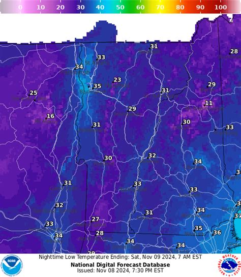 NOAA Graphical Forecast for Vermont