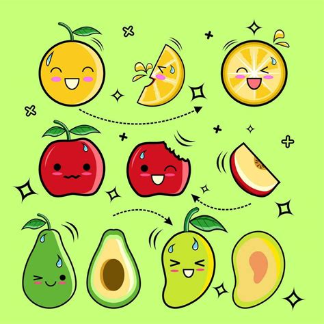 smiling fruit cut illustration 25678073 Vector Art at Vecteezy