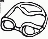 Swimming goggles coloring Page Printable Game sketch template