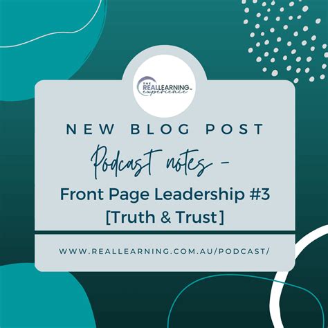 Podcast: Front page leadership #3 - [Truth & trust PODCAST]