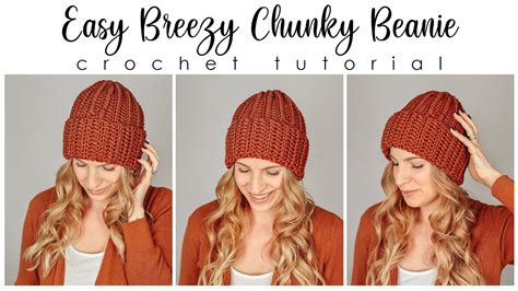 Easy Breezy Chunky Beanie - Beginner Crochet Beanie Tutorial - Free Crochet Hat Pattern - YouTube