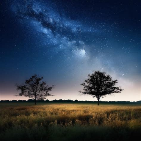 Premium Photo | Landscape with milky way galaxy night sky nature landscapes