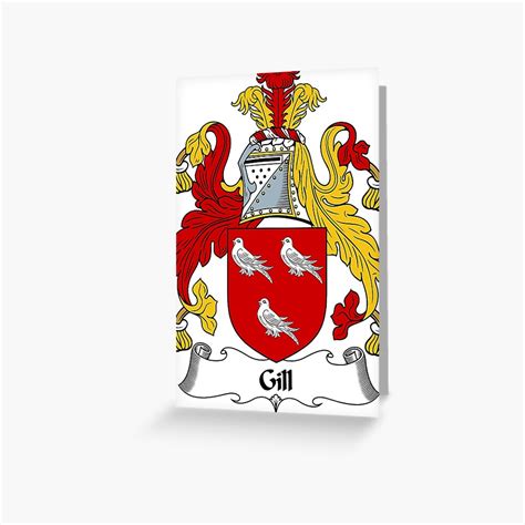 "Gill Coat of Arms / Gill Family Crest" Greeting Card for Sale by ...