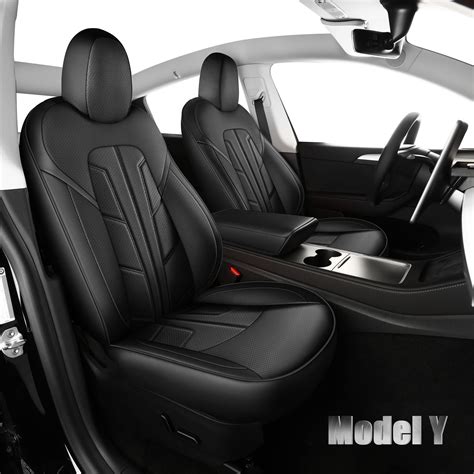 YOVEMEY Seat Covers fit Tesla Model Y, Custom Tesla Model Y Leather Seat Cover Full Set Cushion ...