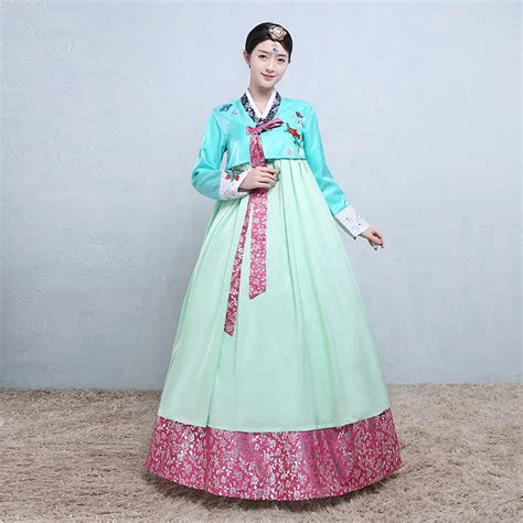 National Women Korean Traditional Dress Hanbok Embroidery Korean ...