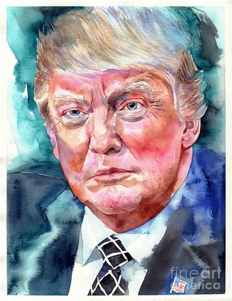 President Donald Trump portrait Painting by Suzann Sines