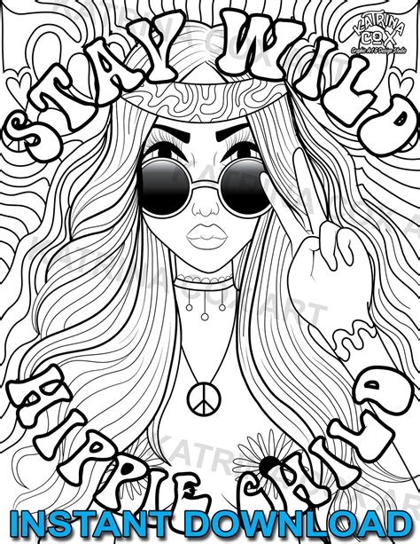 Printable Hippie Coloring Pages - Printable Word Searches