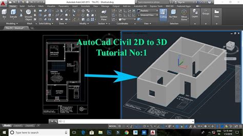 AutoCAD Civil Simple 2D Floor Plan To 3D House - YouTube