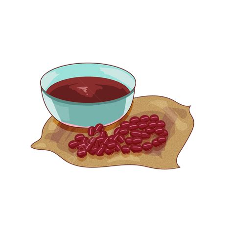 Gourmet Food PNG Image, Cartoon Hand Painted Gourmet Food Red Bean Soup Nourishing And Health ...