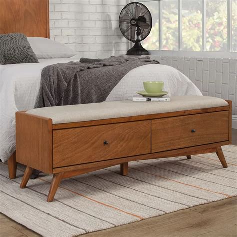 Arya Upholstered Drawer Storage Bench | AllModern | Storage bench bedroom, Wood storage bench ...