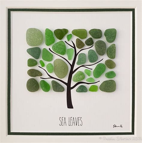 Seaglass Art - Seaham - Beach Picture - Wall Art - Tree Art - Family Gift - Living Room ...