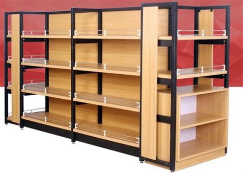 Customized Size MDF Supermarket Display Racks , Grocery Store Display Shelves