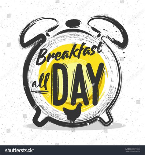 Silhouette Alarm Clock Lettering Breakfast All Stock Vector (Royalty Free) 680795266 | Shutterstock